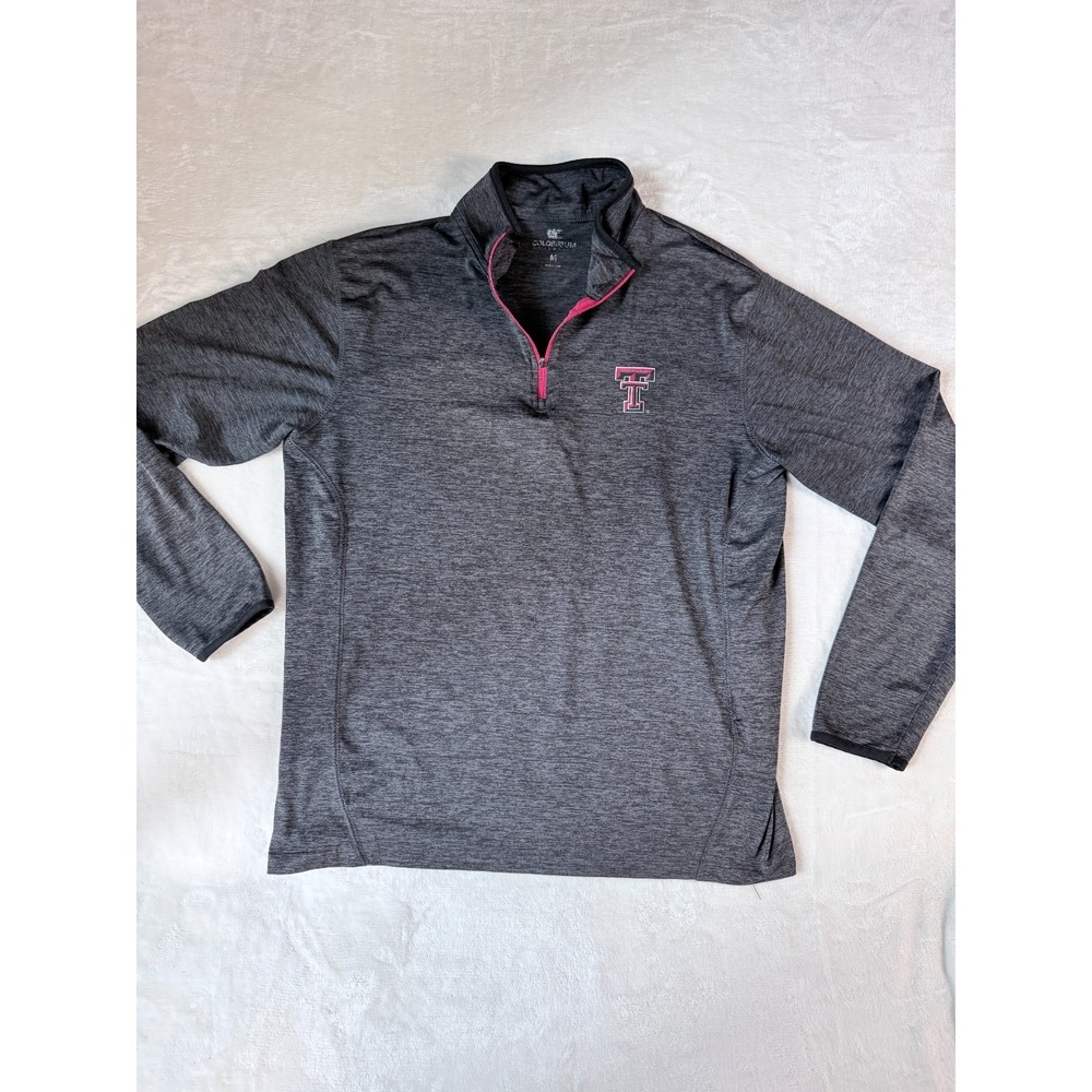 Colosseum Texas Tech Red Raiders Quarter Zip Pullover Medium Gray